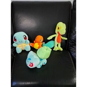 Squirtle Commander Bulbasaur Pokemon Plushies 4 pc Plush US Seller Lot‎